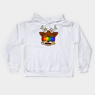 Rainbow Reindeer Ecstatica Kids Hoodie